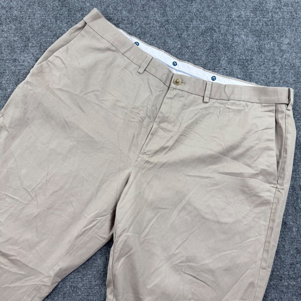 Hager Chino Pants 44W x 32L Tan Classic Fit Cotton Trousers Flaw Men's